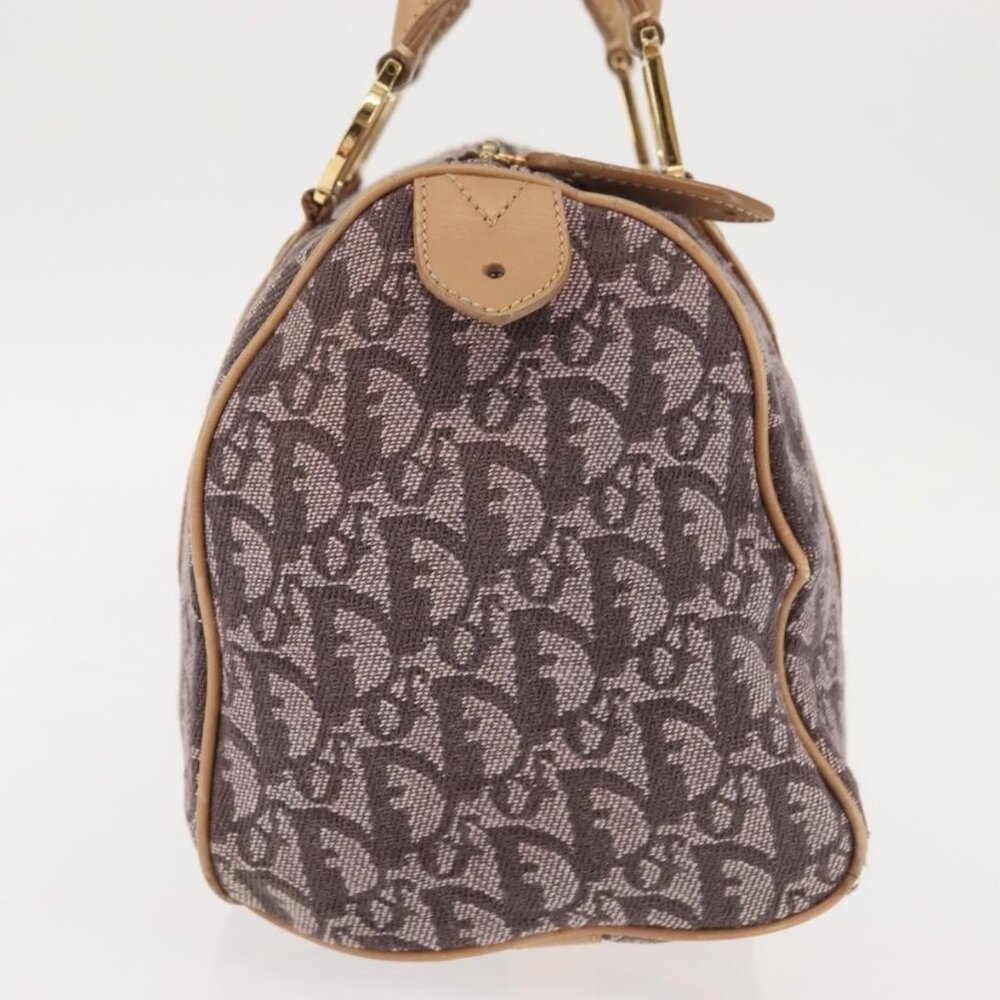 Christian Dior Trotter Canvas Mini Boston Bag Pink Gold Auth 144280 - Picture 4 of 16